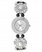 Charter Club Women's Imitation Pearl & Crystal Flower Silver-Tone Bracelet Watch 25mm, Created for Macy's