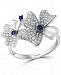 Effy Sapphire (1/10 ct. t. w. ) & Diamond (1/2 ct. t. w. ) Flower Ring in 14k White Gold