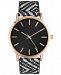 Inc International Concepts Women's Black & White Woven Strap Watch 40mm, Created for Macy's