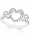 Diamond Accent Triple Heart Ring in Sterling Silver