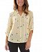 Bcx Juniors' Collared Floral Button-Up Blouse