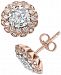 Effy Diamond Cluster Stud Earrings (1 ct. t. w. ) in 14k Rose & White Gold