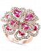 Effy Pink Sapphire (3-3/4 ct. t. w. ) & Diamond (7/8 ct. t. w. ) Flower Statement Ring in 14k Rose Gold