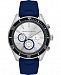 AX Armani Exchange Men's Chronograph Enzo Navy Silicone Strap Watch 46mm