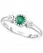 Emerald (1/3 ct. t. w. ) & Diamond Accent Ring in 14k White Gold (Also Available in Pink Sapphire)