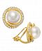 Eliot Danori Silver-Tone Imitation Pearl Pave Clip-On Stud Earrings, Created for Macy's