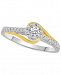 Diamond Halo Two-Tone Engagement Ring (1/3 ct. t. w. ) in 14k Gold & White Gold