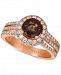 Le Vian Chocolate Smoky Quartz (1-1/3 ct. t. w. ) & Nude Diamond (1-1/10 ct. t. w. ) Statement Ring in 14k Rose Gold