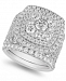 Diamond (6 ct. t. w. ) Halo Cluster Bridal Set in 14k White Gold