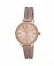 Laura Ashley Women's Sunray Dial Crystal Pink Alloy Split Mesh Band Watch 33mm