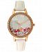 Inc International Concepts Women's White Faux-Leather Strap Watch 35mm, Created for Macy's