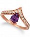 Le Vian Grape Amethyst (1/2 ct. t. w. ) & Nude Diamond (1/3 ct. t. w. ) V Statement Ring in 14k Rose Gold
