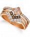 Le Vian Peach Morganite (3/8 ct. t. w. ) & Diamond (1/2 ct. t. w. ) Stack Look Ring in 14k Rose Gold