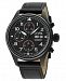 Gevril Men's Vaughn Swiss Automatic Chronograph Black Leather Strap Watch 42mm