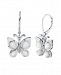 Mother-of-Pearl & White Topaz Accent Butterfly Drop Earrings in Sterling Silver