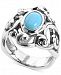 Carolyn Pollack Turquoise Openwork Filigree Statement Ring in Sterling Silver