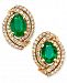 Emerald (2 ct. t. w. ) and Diamond (5/8 ct. t. w. ) Stud Earrings in 14k White Gold (Also Available in Ruby)