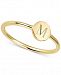 Sarah Chloe Engraved Initial Ring in 14k Gold-Plated Sterling Silver