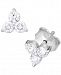 Lab-Created Diamond Cluster Stud Earrings (1/2 ct. t. w. ) in Sterling Silver.