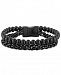 Men's Onyx & Chain Double Bracelet in Black Ion-Plated Stainless Steel