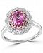 Effy Pink Sapphire (1-3/8 ct. t. w. ) & Diamond (1/6 ct. t. w. ) Scalloped Edge Halo Ring in 14k Rose & White Gold
