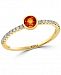 Effy Orange Sapphire (1/3 ct. t. w. ) & Diamond (1/8 ct. t. w. ) Bezel Ring in 14k Gold