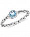 Sky Blue Topaz (12 ct. t. w. ) & White Topaz (1/10 ct. t. w. ) Bangle Bracelet in Sterling Silver