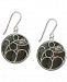 Mother-of-Pearl Decorated Drop Earrings in Sterling Silver