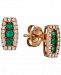 Le Vian Costa Smeralda Emeralds (1/8 ct. t. w. ) & Vanilla Diamond (1/6 ct. t. w. ) Stud Earrings in 14k Rose Gold