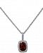 Blue Topaz (3/4 ct. t. w. ) & Diamond (1/10 ct. t. w. ) 18" Pendant Necklace in 14k White Gold (Also Available in Garnet)