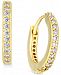 Eliot Danori Gold-Tone Crystal Pave 1/2" Huggie Hoop Earrings, Created for Macy's