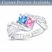 Together Cheek To Cheek Women's Personalized Crystal Birthstone Ring