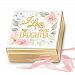 I Love That You're My Daughter Handcrafted Mirrored Music Box Featuring A Floral Design With Bevelled Edges & A Golden Reflective Glass Base