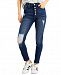 Celebrity Pink Juniors' Distressed High-Rise Button-Fly Skinny Jeans