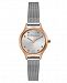 BCBGeneration Ladies Silver Mesh Bracelet Watch with Rose Gold Case
