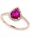 Effy Sapphire (1 ct. t. w. ) & Diamond (1/6 ct. t. w. ) Ring in 14k White Gold (Also Available in Ruby)