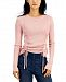 Hooked Up by Iot Juniors' Ruched-Sides Ribbed Sweater