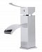 Alfi brand Polished Chrome Square Body Curved Spout Single Lever Bathroom Faucet Bedding