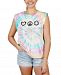 Rebellious One Juniors' Rolled-Sleeve Graphic Tie-Dyed T-Shirt