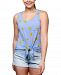 Rebellious One Juniors' Daisy-Print Tie-Front Tank Top