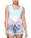 Rebellious One Juniors' Tie-Dyed Tie-Front Tank Top