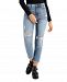 Kendall + Kylie Juniors' Distressed High-Rise Cropped Slim Straight Jeans