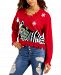 Hooked Up by Iot Juniors' Holidays Zebra Distressed Sweater