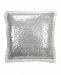 Saro Lifestyle Glittery Sequin with Sherpa Trim Polyester Filled Throw Pillow, 18" x 18"