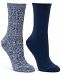 Cuddl Duds 2-Pk. Diamond Cable & Solid Crew Boot Socks