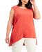 Alfani Plus Size Asymmetrical High-Low Top, Created for Macy's