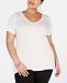 Inc International Concepts Plus Size Embellished V-Neck Tee, Created for Macy's