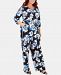 Ny Collection Plus Size Floral-Printed Belted Jumpsuit