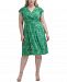 Jessica Howard Plus Size Printed Ruched-Waist Dress