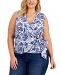 Inc International Concepts Plus Size Printed Wrap Tank, Created for Macy's